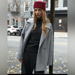 Zara Women's Charcoal Pea Coat